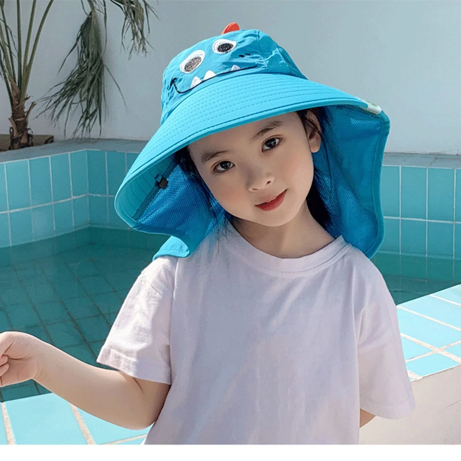 Панама детская регулируемая с широкими полями UPF 50+ мультяшный принт пляжная летняя, фото №6