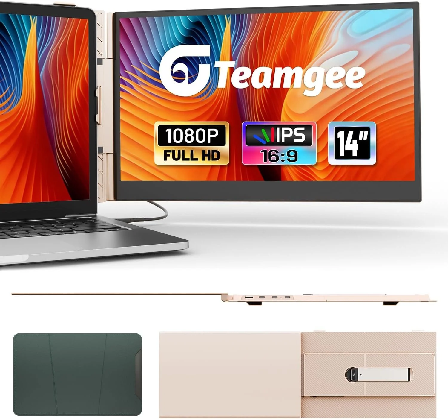 Монітор портативний 14.1" Teamgee S8 Full HD IPS 60 Гц, фото №1