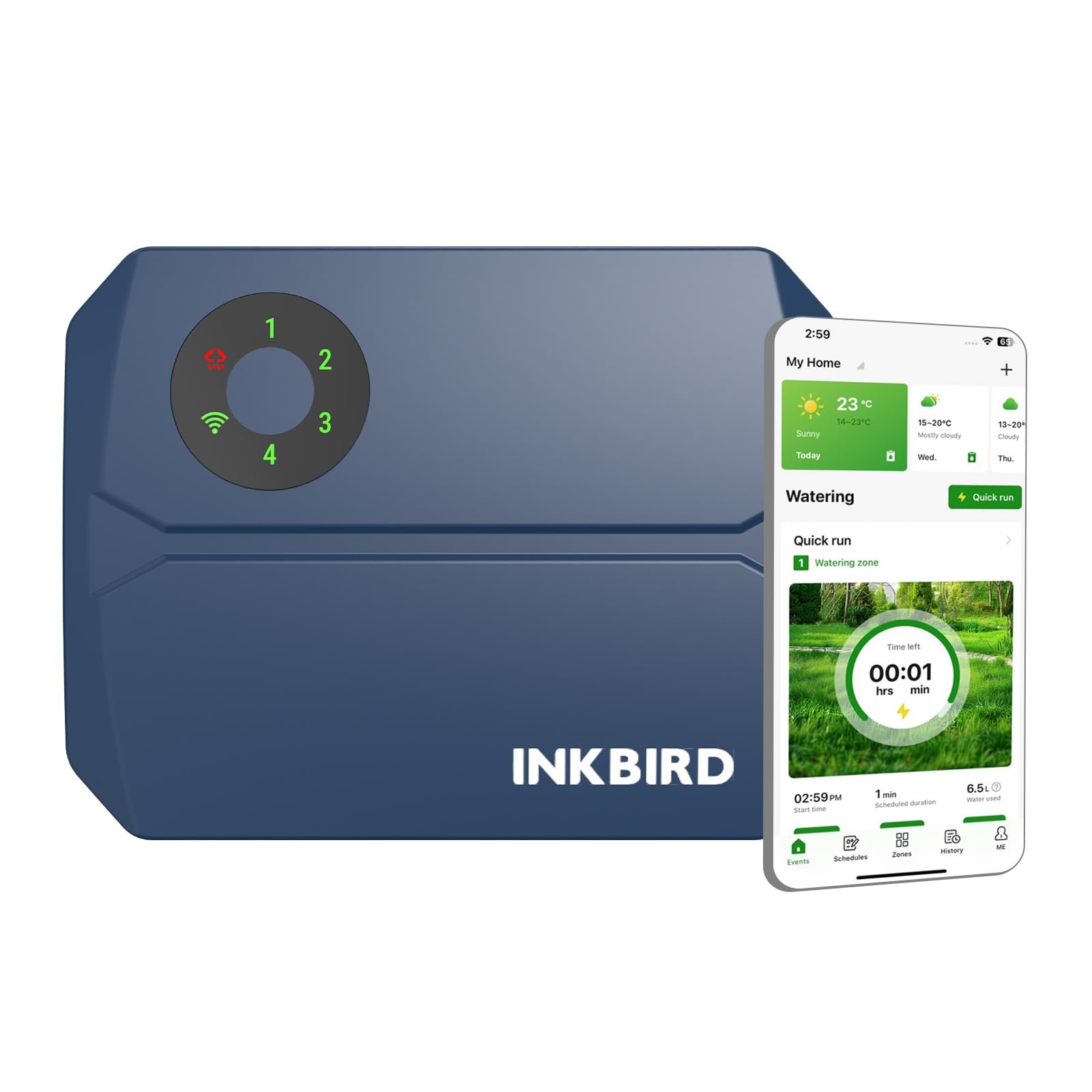 Контролер, таймер поливу Inkbird IIC-401 WLAN, фото №1 Контролер, таймер поливу Inkbird IIC-401 WLAN, фото №1