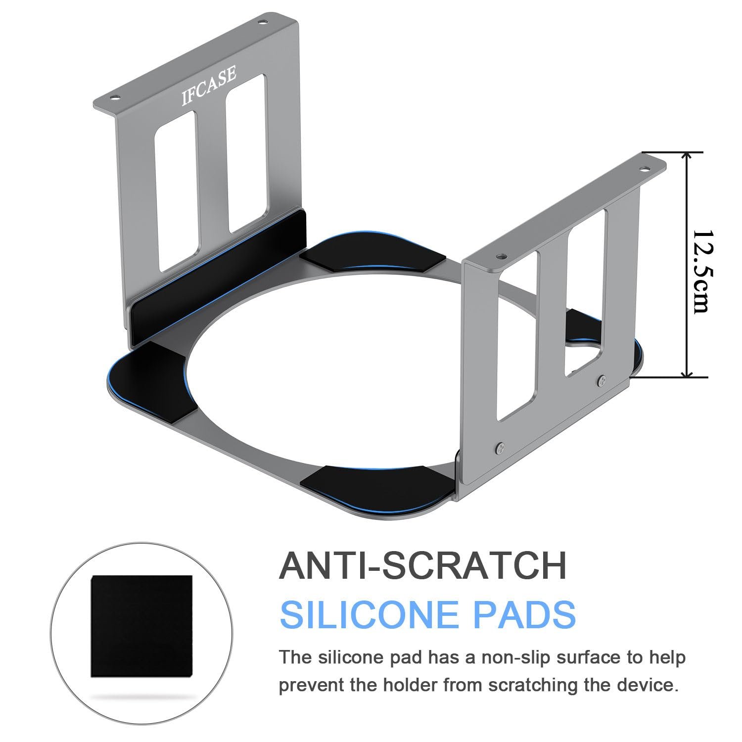 Подставка для ноутбука JEMACHE с охлаждением Mac Studio M2 M1 Max, Ultra с VESA отверстием, алюминиевая, настольная, под стол, настенная, черная, фото №4