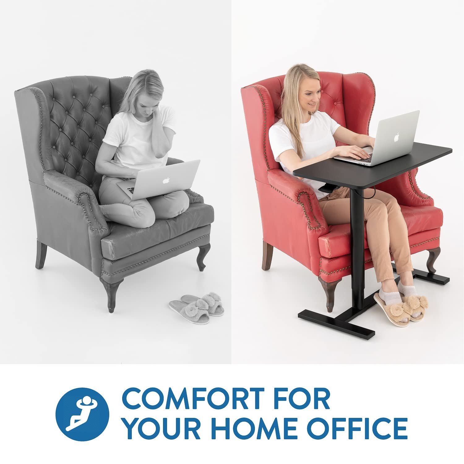 Столик для ноутбука Tatkraft Bliss Airlift Пневматичний на коліщатках, регульований по висоті 74-115 см, фото №4