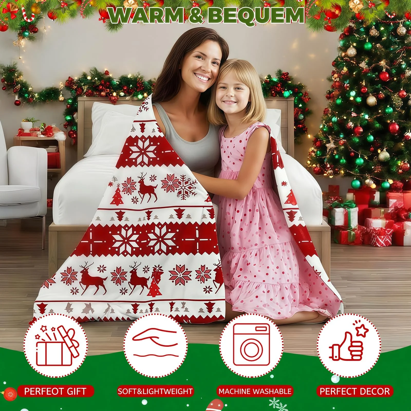 Покривало Різдвяна для дивану, Диван-ліжко, Кушетка, фото №3