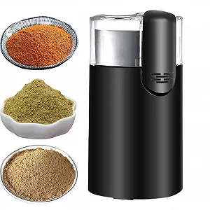 Мельница для кофейных зерен электрическая, Измельчитель из нержавеющей стали с щеткой, Подходит для измельчения пищевых бобов, орехов на кухне, дома, в кафе и в дороге - Фото 1