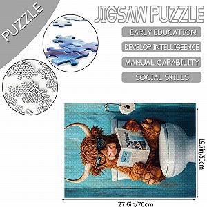 Пазлы Tucocoo Highland Cow Toilet Seat 1000 элементов 50 x 70 см synthetic.ua - Фото 1