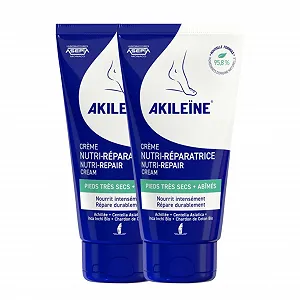 Питательный восстанавливающий крем для ног Akileïne 2 x 75 мл - Фото 1