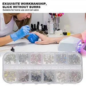 Стрази для нігтів 12 сіток DIY блискучі стрази інструмент для манікюру synthetic.ua - Фото 1