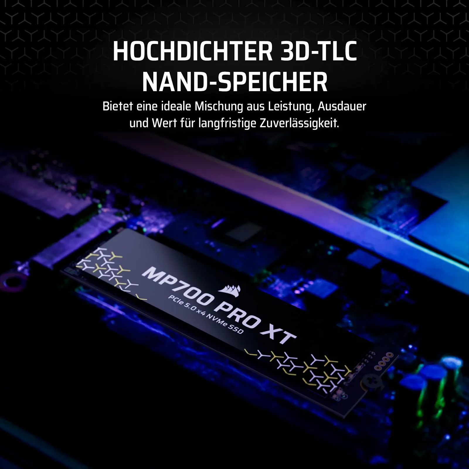 SSD Corsair MP700 PRO XT 1 ТБ PCIe 5.0 NVMe M.2 Black, фото №5 SSD Corsair MP700 PRO XT 1 ТБ PCIe 5.0 NVMe M.2 Black, фото №5