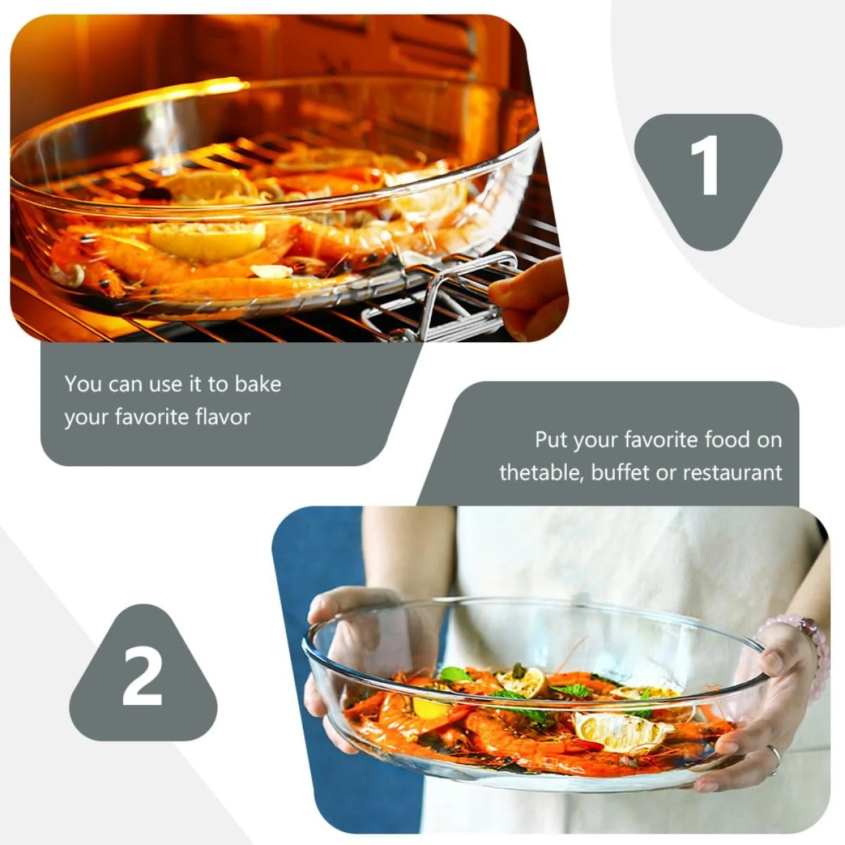 Овальная форма для запекания DECHOUS стеклянная жаропрочная большая штабелируемая, фото №4