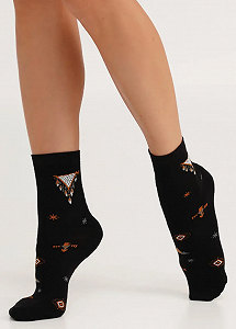 Жіночі бавовняні шкарпетки, чорні synthetic.ua - Фото 1