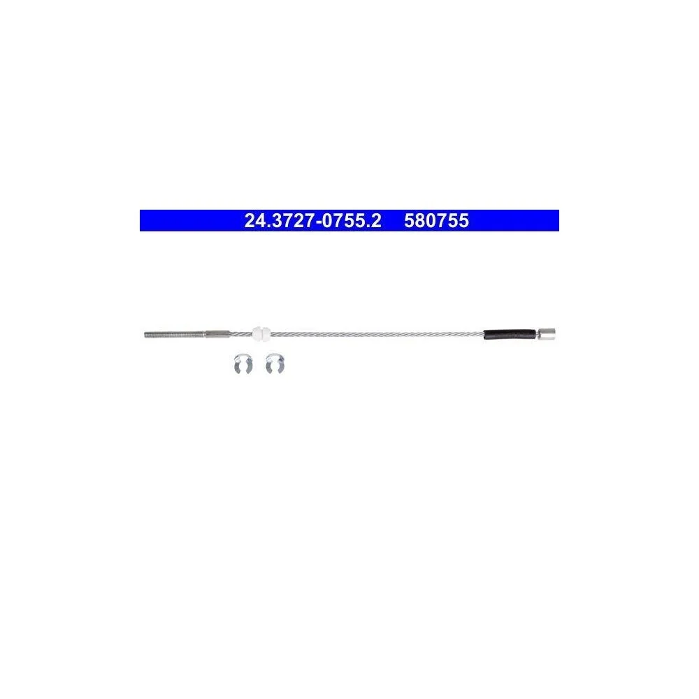 Трос стоянкового гальма ATE 24.3727-0755.2 для OPEL VAUXHALL передній, фото №1