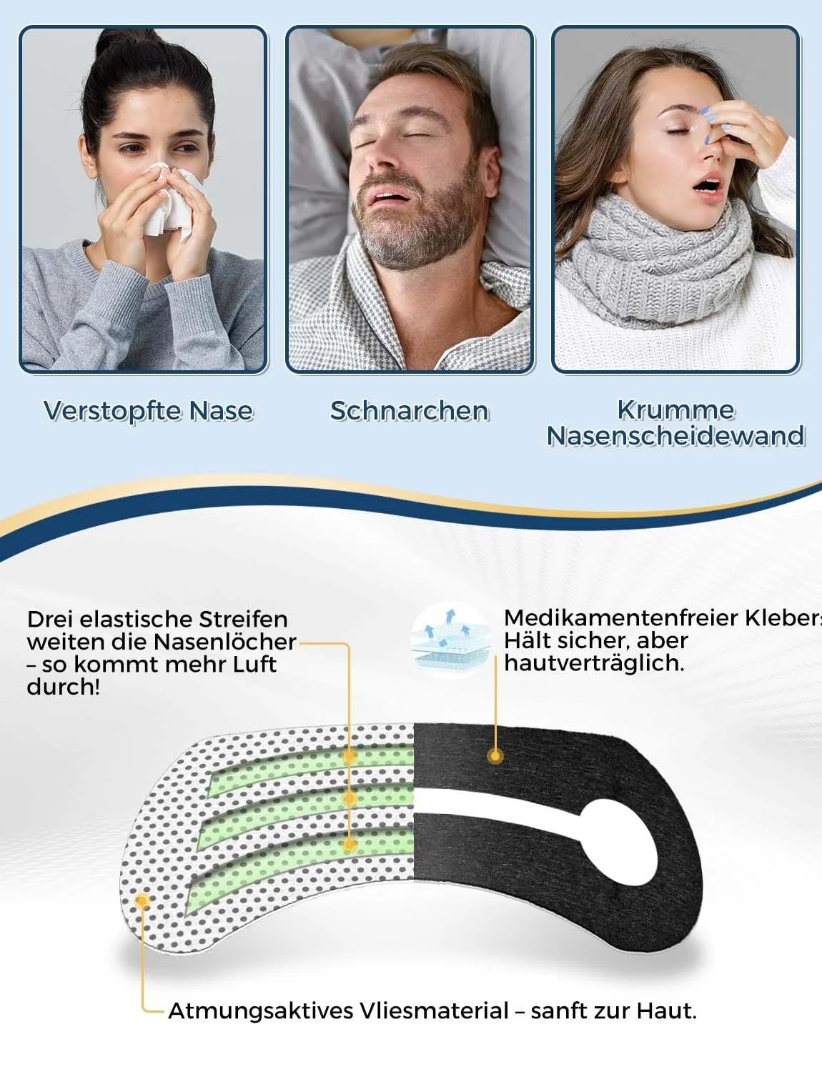 Пластирі для носа від хропіння, пачка 30 шт. Посилена підтримка розширює носові проходи, фото №4 Пластирі для носа від хропіння, пачка 30 шт. Посилена підтримка розширює носові проходи, фото №4