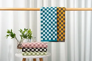 Набір рушників Luxury Checked Cotton 5 шт. 33 x 73 см Клітинка Мультиколор synthetic.ua - Фото 1