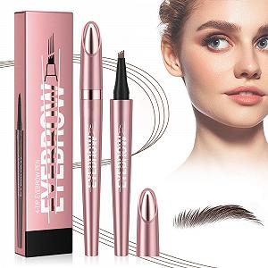 Карандаш для бровей Magic 3D Водостойкий 4-зубчатый темно-коричневый - Фото 1