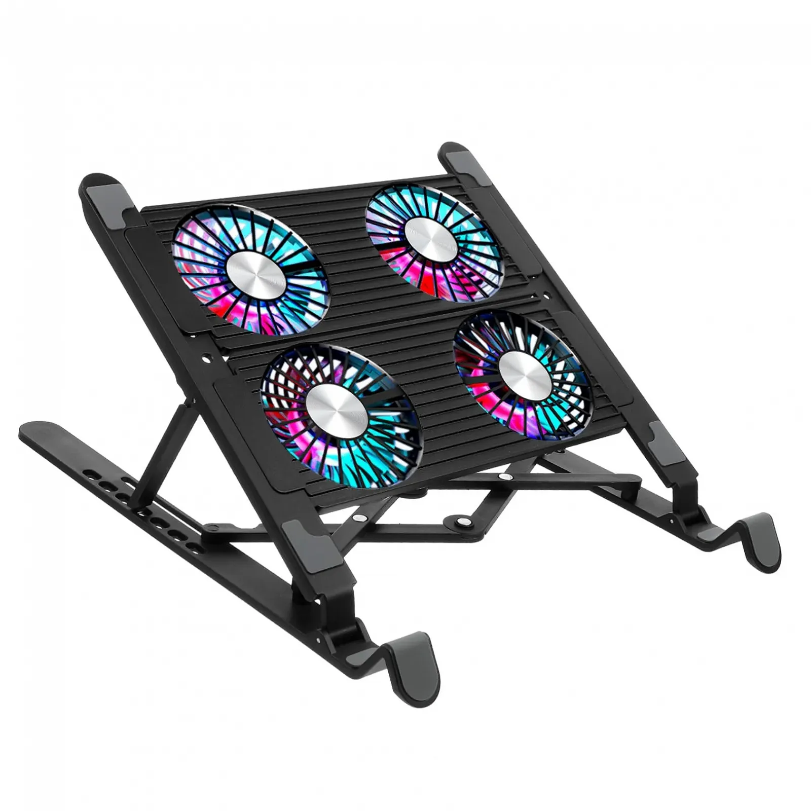 Підставка для ноутбука Lurrose з вентиляторами Складна охолоджуюча  з нековзною конструкцією, фото №1