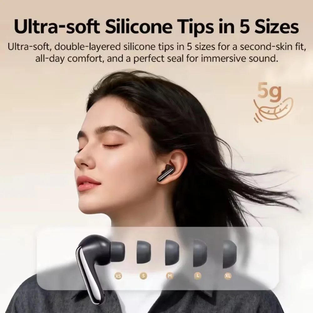 Наушники QCY MeloBuds N60 Hi-Res LDAC PureSilenz ANC AI BT6.0 Black, фото №7 Наушники QCY MeloBuds N60 Hi-Res LDAC PureSilenz ANC AI BT6.0 Black, фото №7