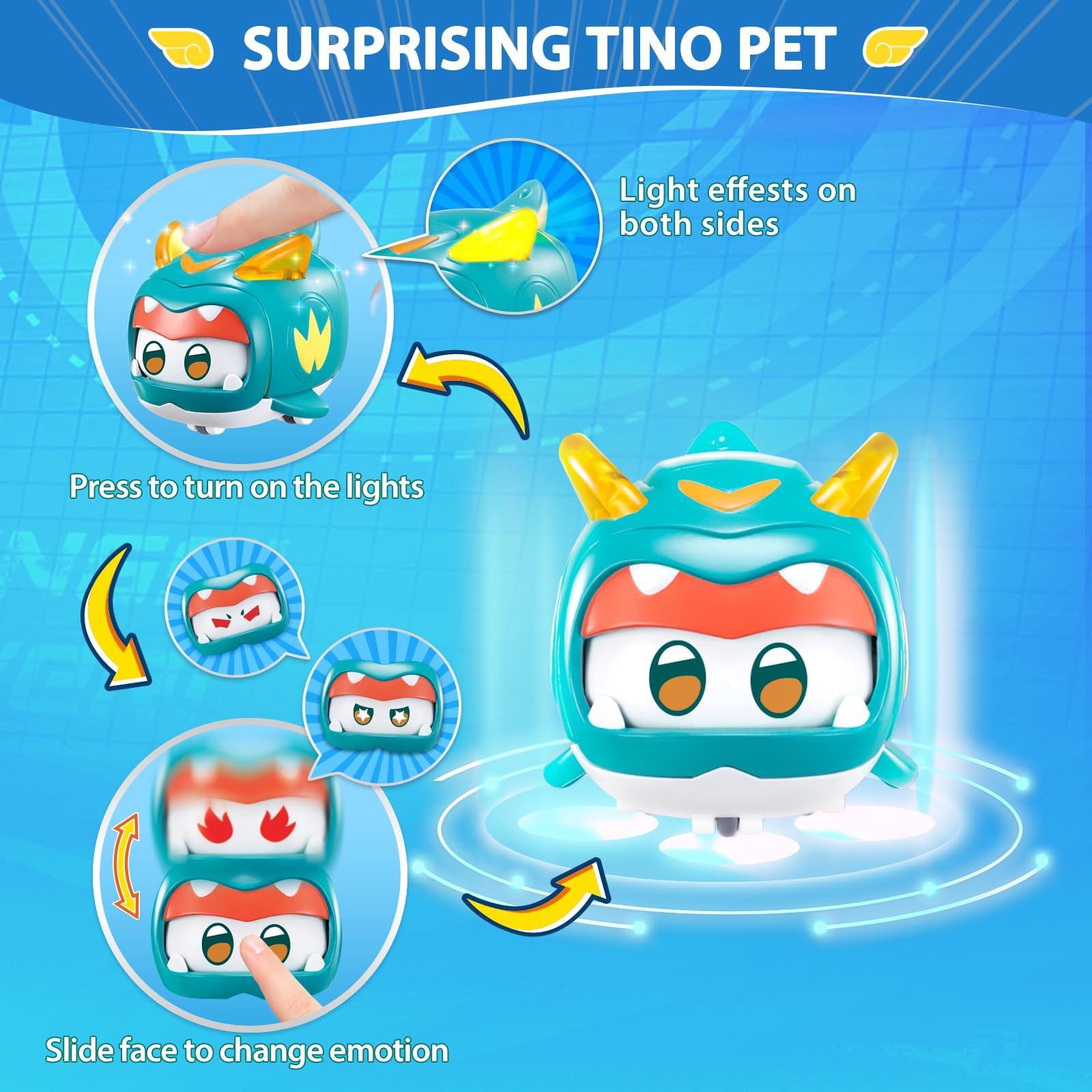Трансформер Super Wings Tino & Pet, 14.5 см фигурка, с домашним питомцем 4.3 см, фото №5