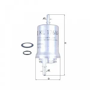 Паливний фільтр KNECHT KL 176/6D для AUDI SEAT SKODA VW CUPRA synthetic.ua - Фото 1