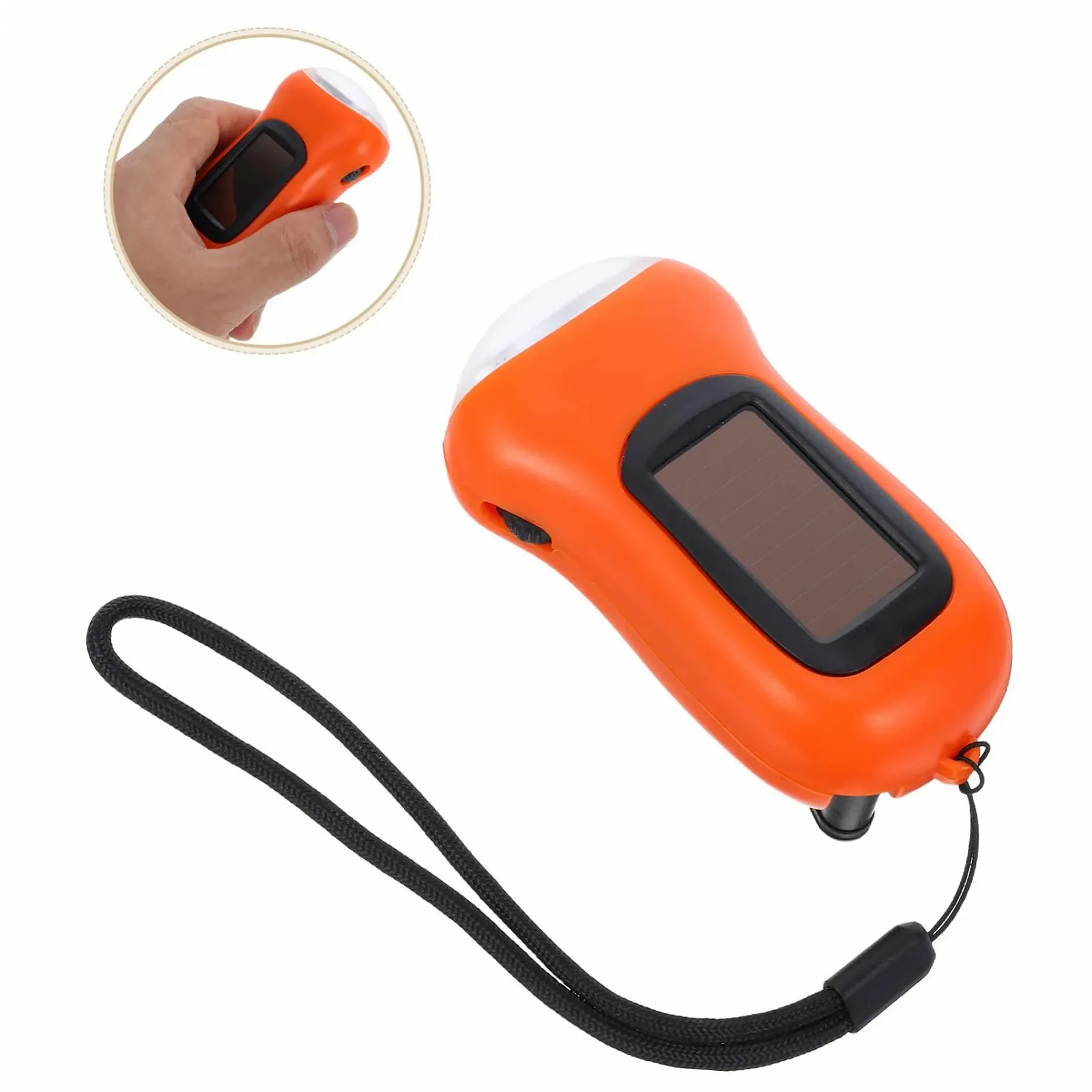 Ручной фонарь с ручным заводом на солнечной батарее VILLCASE Retro Torch Перезаряжаемый портативный аварийный фонарь для активного отдыха Компактный и универсальный Оранжевый, фото №9 Ручной фонарь с ручным заводом на солнечной батарее VILLCASE Retro Torch Перезаряжаемый портативный аварийный фонарь для активного отдыха Компактный и универсальный Оранжевый, фото №9