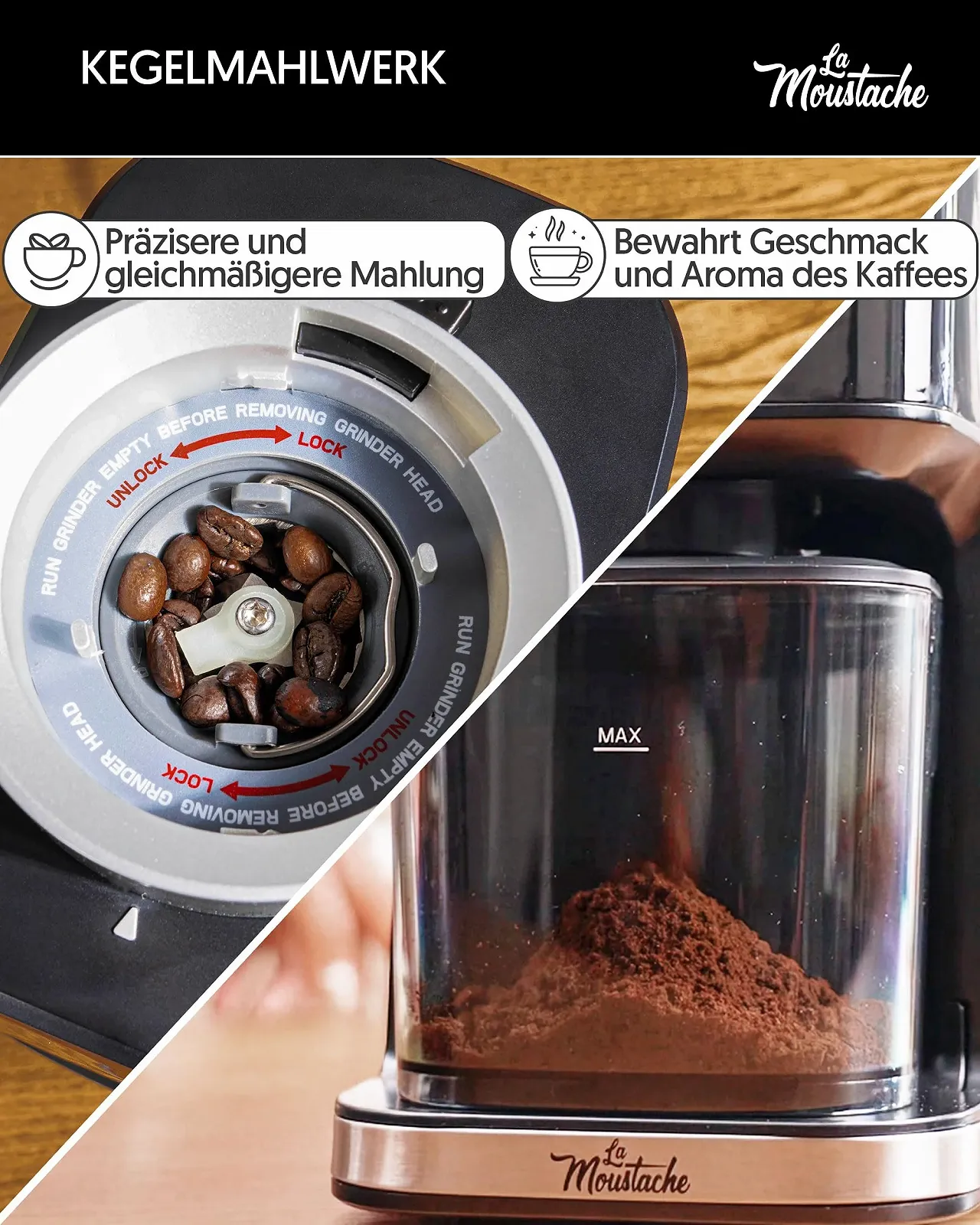 Кофемолка La Moustache GrindMaster Silver, фото №9