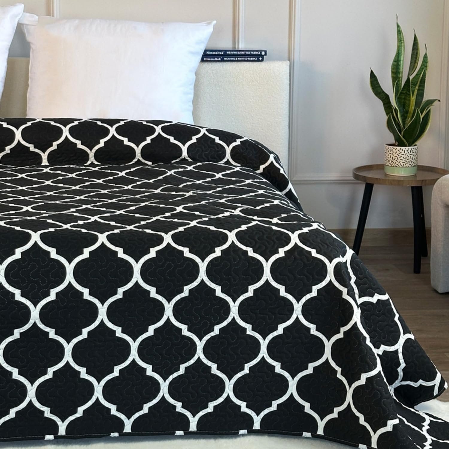 Покривало Euromat 220 x 240 см Чорний, Білий - Марокканський меридіан SY-1706, фото №1 Покривало Euromat 220 x 240 см Чорний, Білий - Марокканський меридіан SY-1706, фото №1