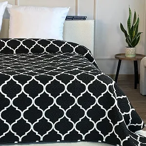 Покривало Euromat 220 x 240 см Чорний, Білий - Марокканський меридіан SY-1706 - Фото 1