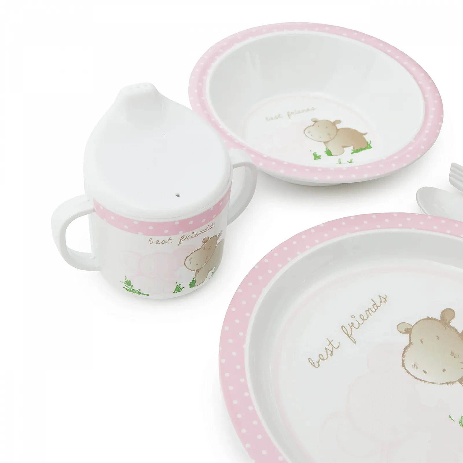 Набор детской посуды Bieco Animals Design 5 предметов Меламин Розовый, фото №4 Набор детской посуды Bieco Animals Design 5 предметов Меламин Розовый, фото №4