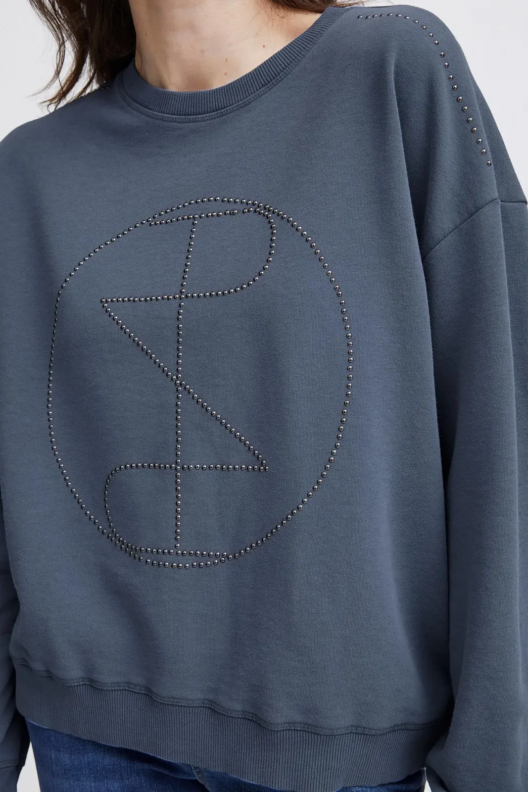 Женская толстовка Pulz Jeans PZMALLIE LS, пуловер, круглый вырез горловины, 65% хлопок, 35% полиэстер, свободный крой, фото №6