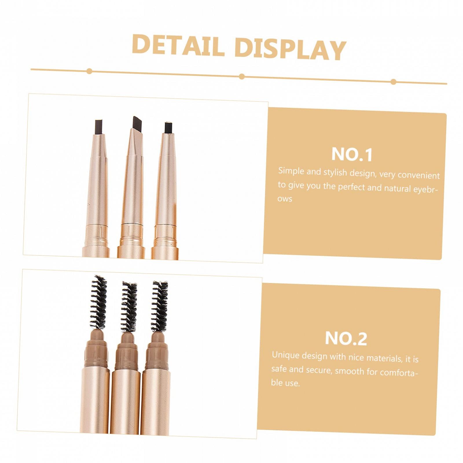Олівець Ipetboom 3St Подвійний для брів Водонепроникний Темно-коричневий, фото №3