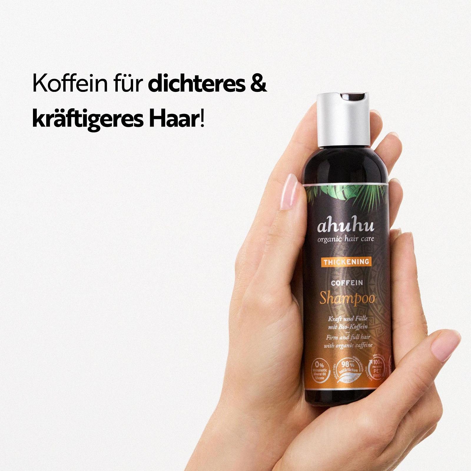 Шампунь Ahuhu Thickening Caffeine для густоти волосся з органічним кофеїном для густішого та сильнішого волосся, активізує шкіру голови та коріння волосся, флакон виготовлений зі 100% переробленого пластику, веганський, 200 мл, фото №6 Шампунь Ahuhu Thickening Caffeine для густоти волосся з органічним кофеїном для густішого та сильнішого волосся, активізує шкіру голови та коріння волосся, флакон виготовлений зі 100% переробленого пластику, веганський, 200 мл, фото №6