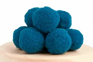 Помпоны для рукоделия Лентомания бархатные 30 мм Jeans blue 10 шт (POM30-20) - Фото 1