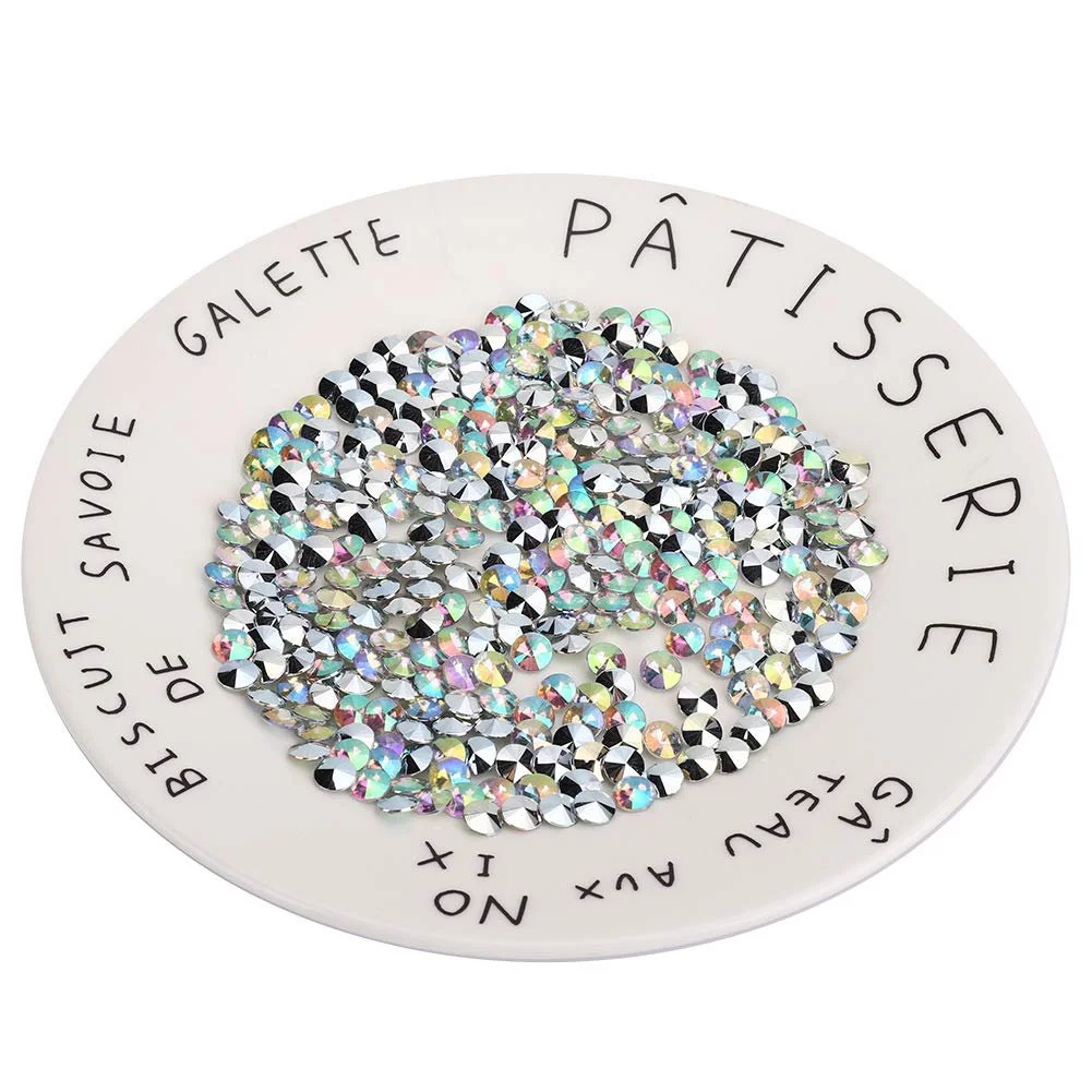 Стрази акрилові 8мм 1000 шт AB Кольорові, фото №1