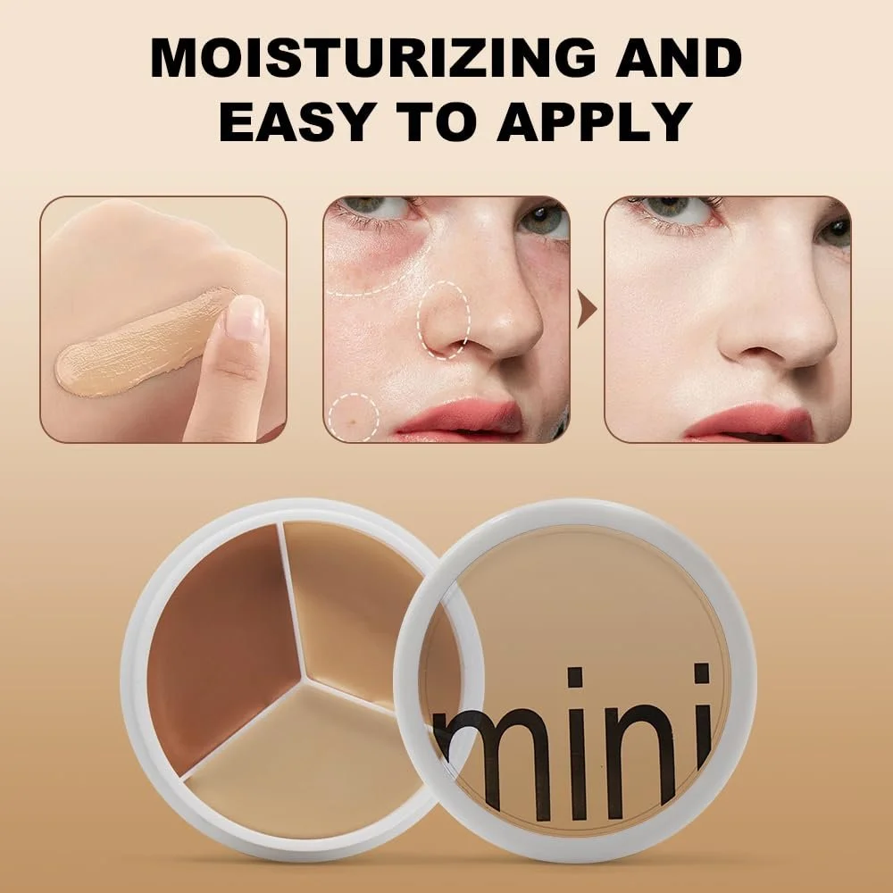 Палетка консилерів 3 кольори, Палетка для контурування консилером з пензлем, фото №5