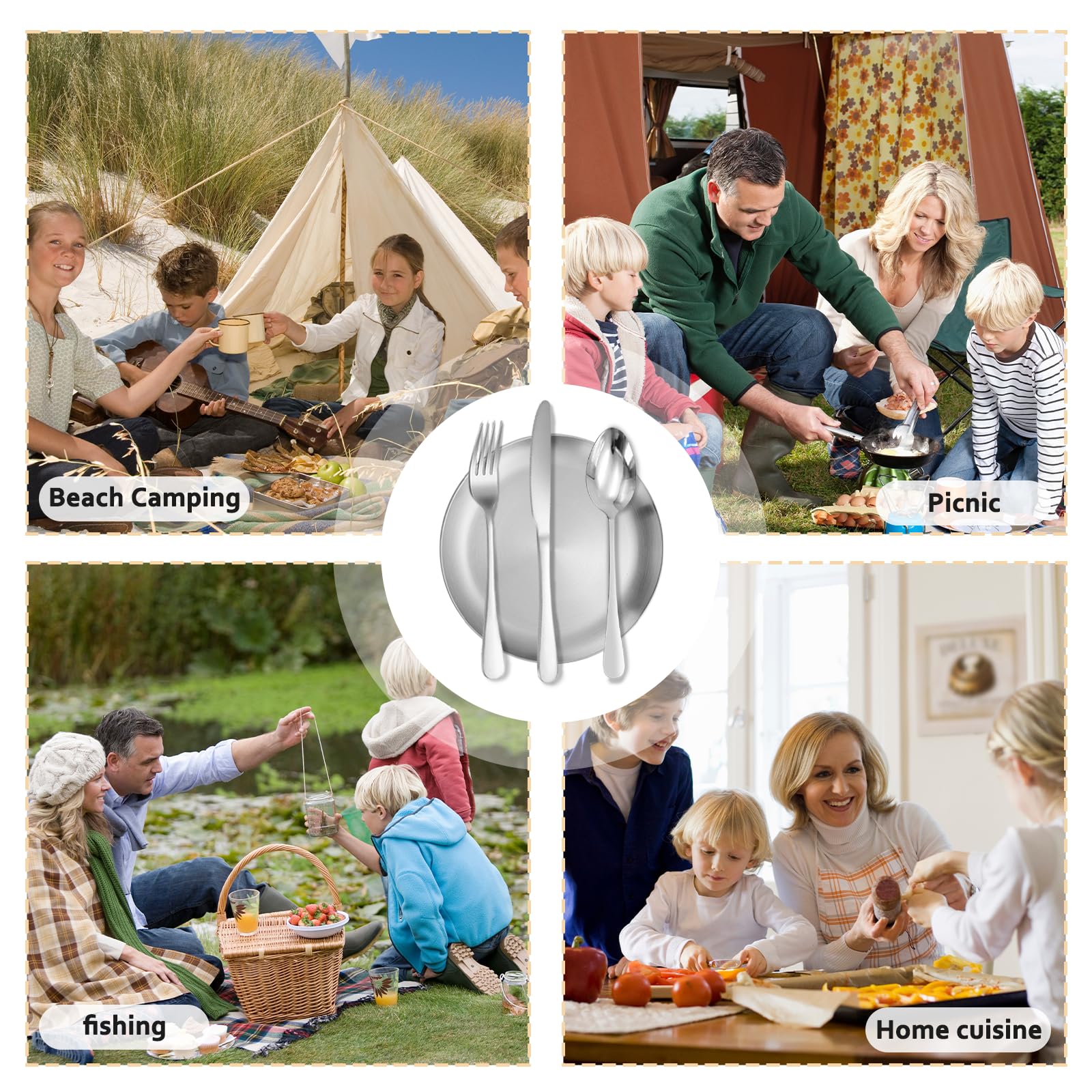 Набір столових приборів HDKAJL Portable з нержавіючої сталі для 2 людей, фото №6