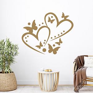 Наклейка на стіну GRAZDesign Heart with Butterflies 61 x 50 см Темно-червона - Фото 1