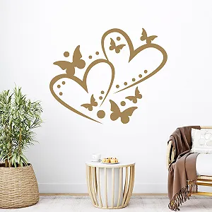 Наклейка на стіну GRAZDesign Heart with Butterflies 61 x 50 см Темно-червона - Фото 1