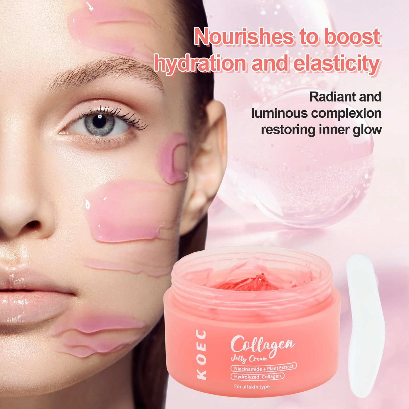 Крем для обличчя Collagen Jelly Зволожувальний з ніацинамідом та гідролізованим колагеном 100 мл, фото №4 Крем для обличчя Collagen Jelly Зволожувальний з ніацинамідом та гідролізованим колагеном 100 мл, фото №4
