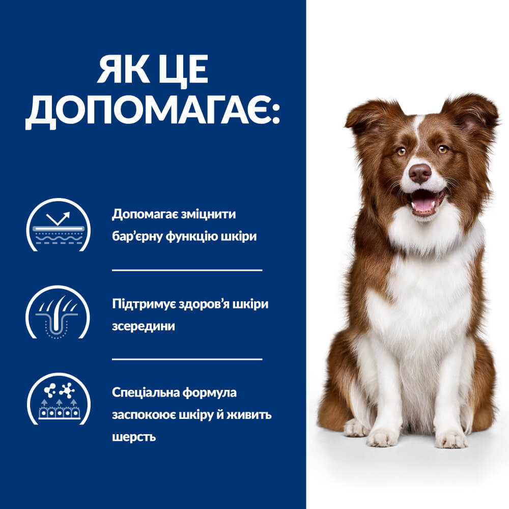 Корм Hill's Prescription Diet Canine Derm Defense сухой противовоспалительный при дерматитах и заболеваниях кожи шерсти у собак 1.5 кг, фото №2 Корм Hill's Prescription Diet Canine Derm Defense сухой противовоспалительный при дерматитах и заболеваниях кожи шерсти у собак 1.5 кг, фото №2