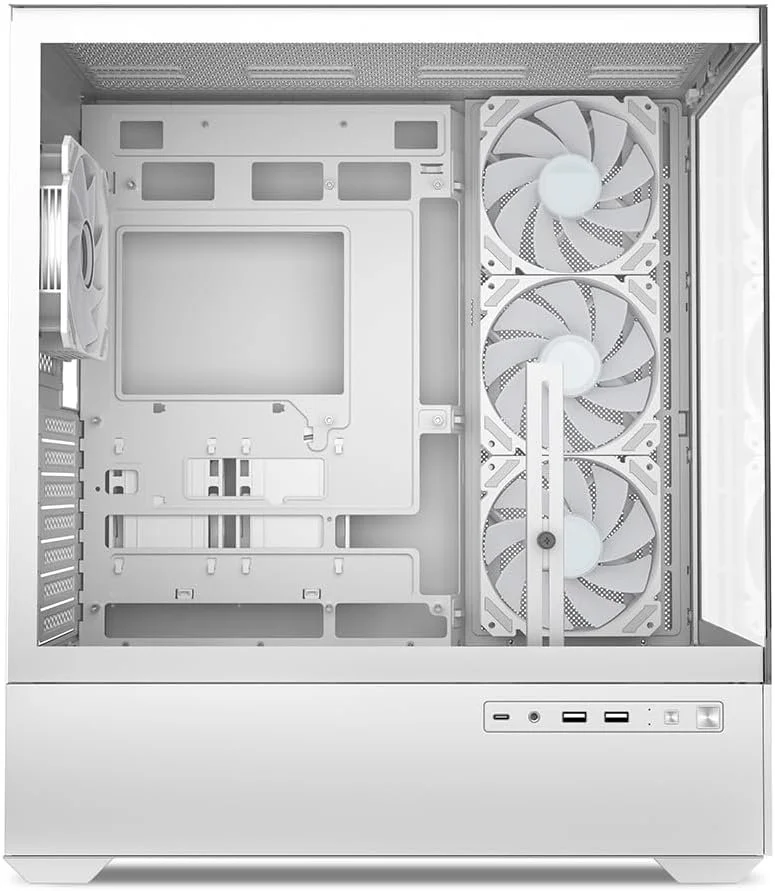Корпус для ПК Sharkoon AK6 RGB White / Безшовне скло 270° / підтримка BTF / Без БЖ / Білий, фото №6 Корпус для ПК Sharkoon AK6 RGB White / Безшовне скло 270° / підтримка BTF / Без БЖ / Білий, фото №6
