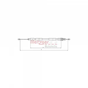 Трос стояночного тормоза METZGER 10.4657 для CITROËN задний левый - Фото 1