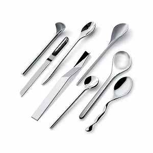 Набор кофейных ложек Alessi Officina, 8 шт, серебряный synthetic.ua - Фото 1