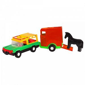 Машина Мерс с коневозом красным [tsi194799-TSI] - Фото 1