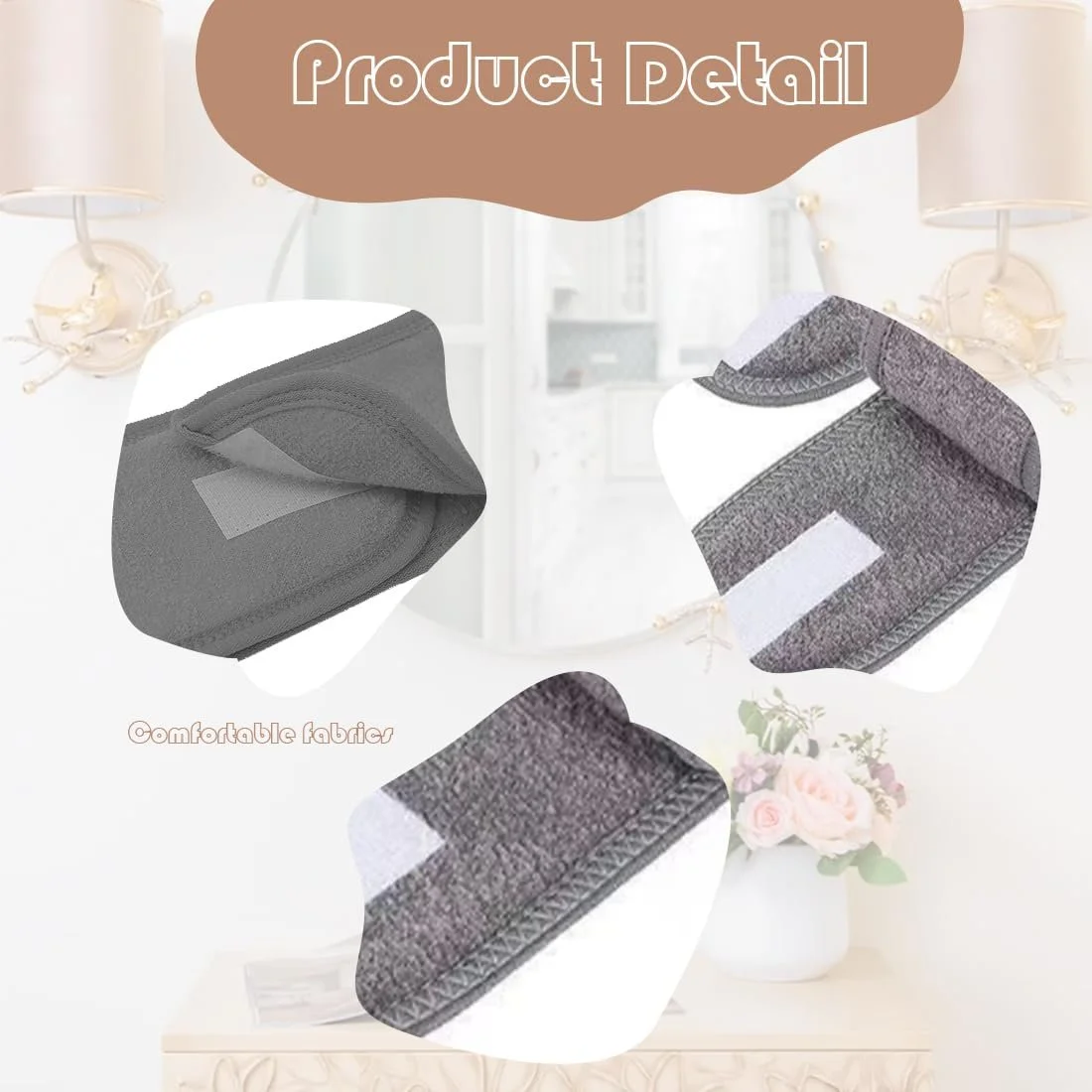 Набір з 3 пов'язок для волосся махрові регульовані, фото №3