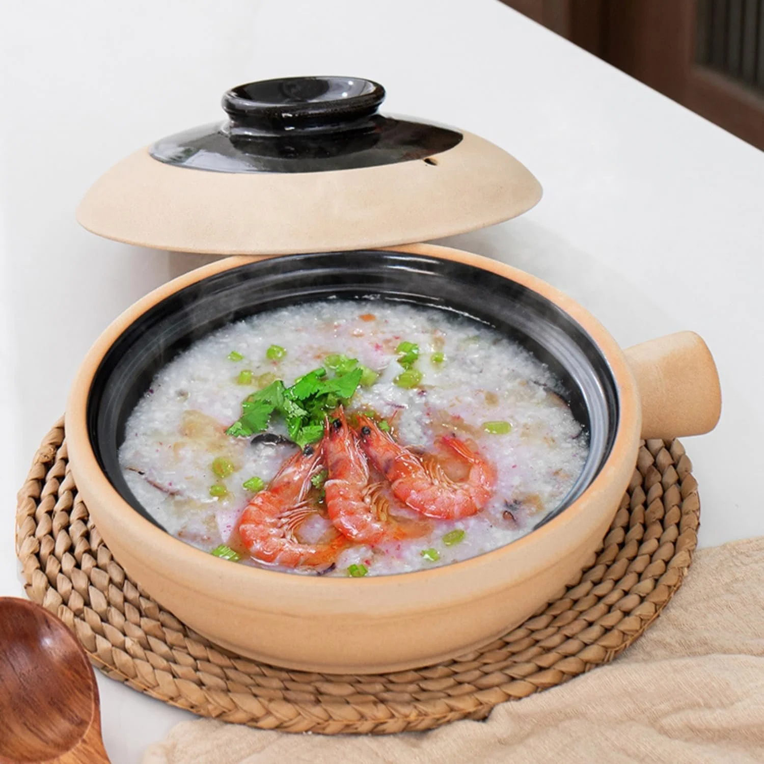 Горшок для запекания глиняный с одной ручкой в традиционном стиле керамический коричневый, фото №6