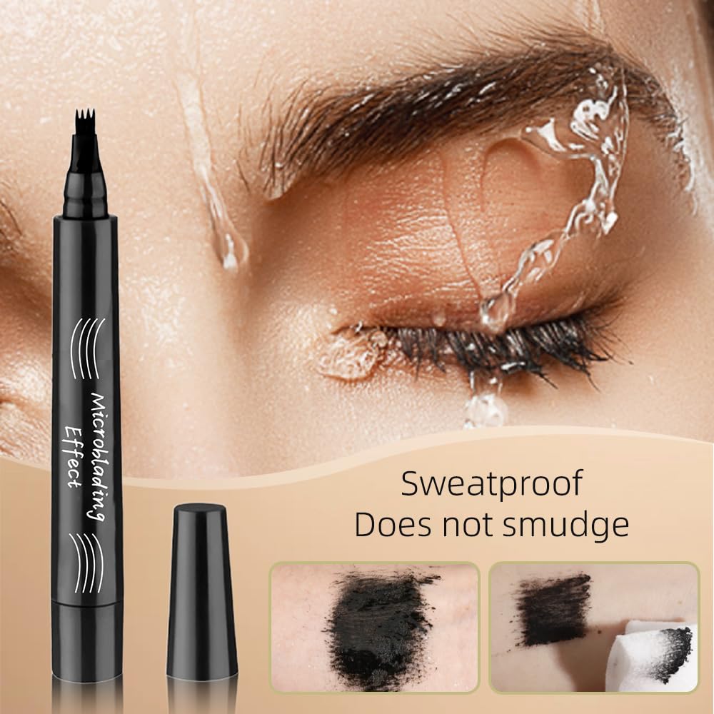 Олівець для брів 3D Microblading Four Claws Liquid Enhanced Natural Brows Dark Grey, фото №4
