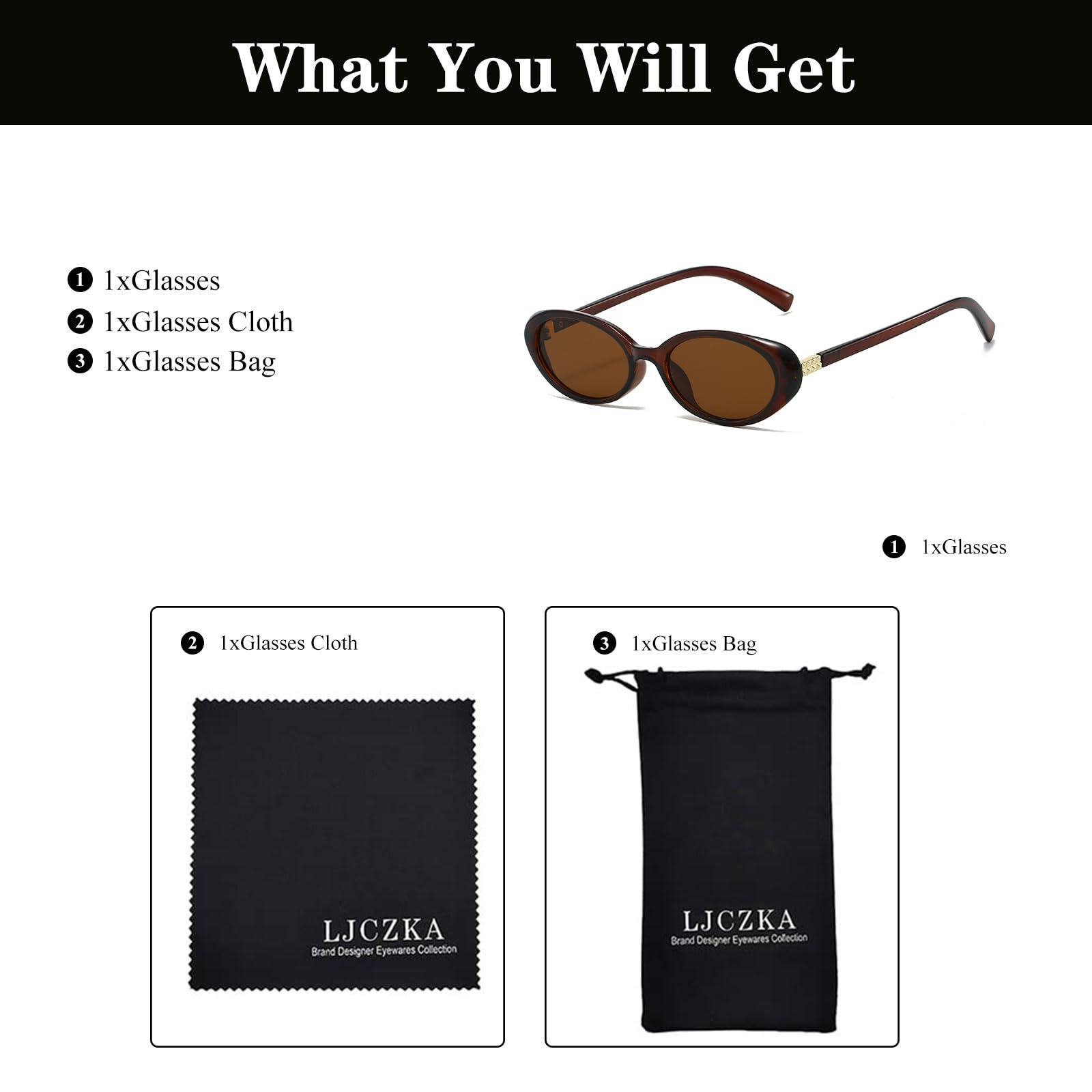 Сонцезахисні Окуляри LJCZKA Ретро Овальні Жіночі 90-х, фото №5