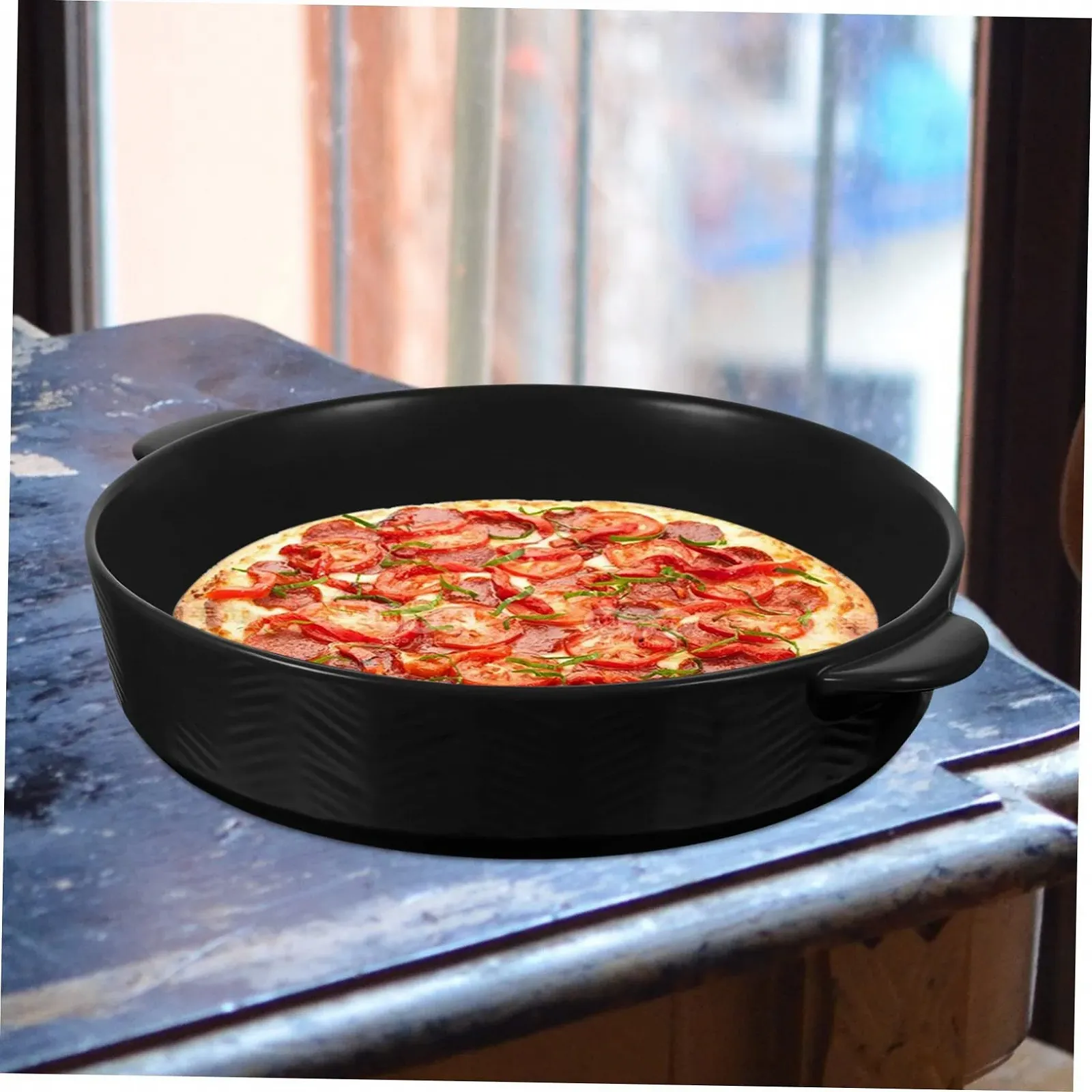 Форма для запекания Ciieeo Круглая Керамическая С двумя ручками Антипригарная Термостойкая, фото №5