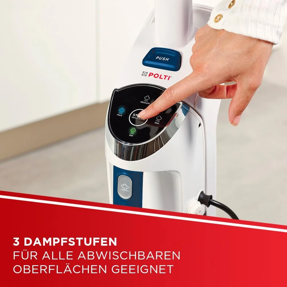 Пароочисник-пилосос POLTI Vaporetto 3 Clean_Blue 1800 Вт 5 кг White/Blue 14 аксесуарів Squishy, фото №5