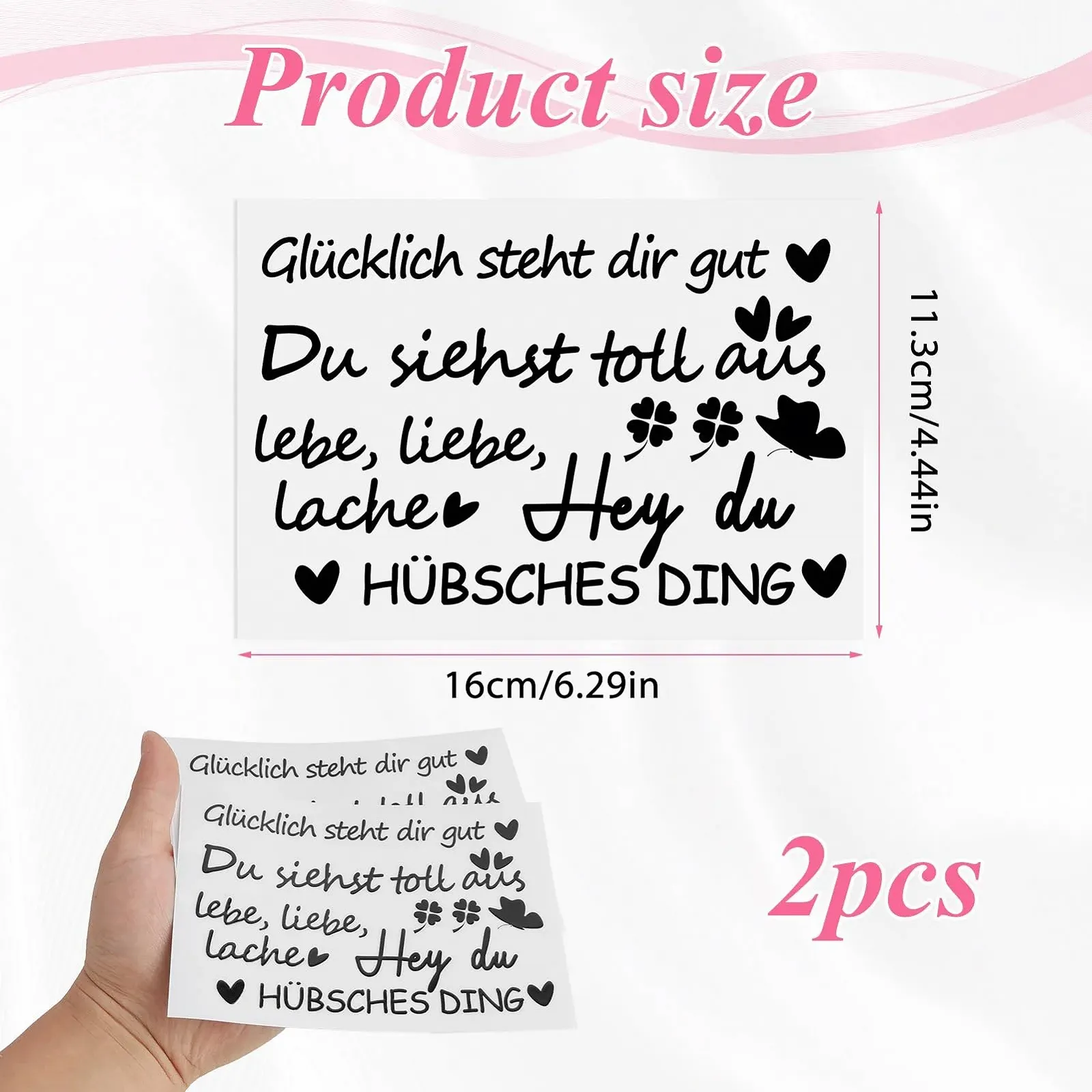 Наклейки на дзеркало Мотиваційні написи 2 шт. Водонепроникні, фото №2