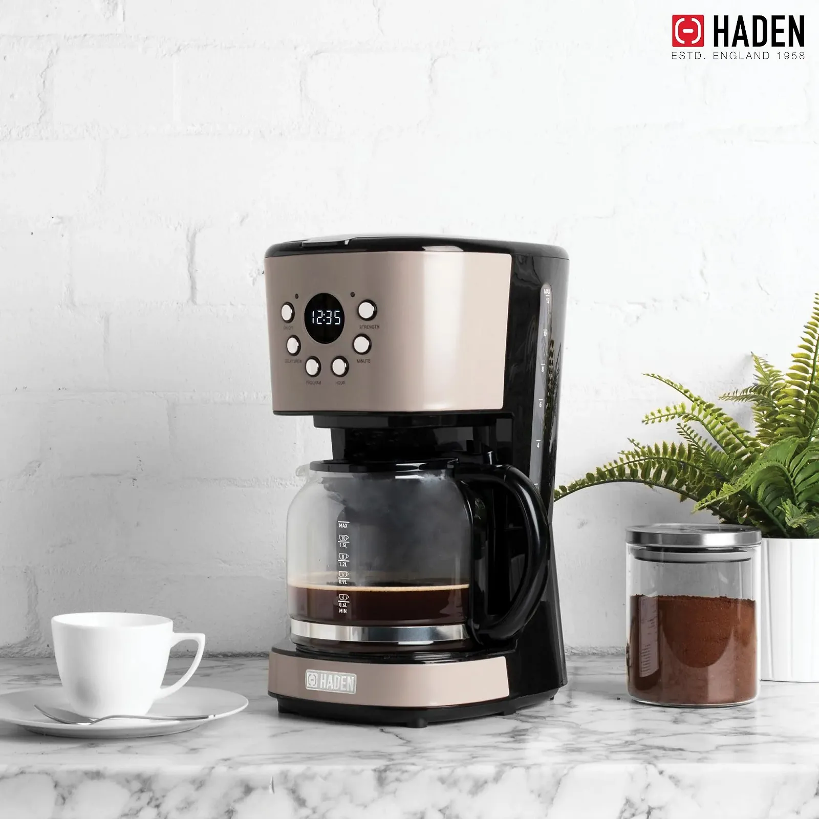 Капельная кофеварка HADEN Dorset Putty 1,8 л бежевая, фото №5