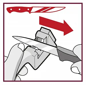 Точило для ножів і ножиць Fackelmann пластик/нержавіюча сталь біла 19 x 11.7 x 2.5 см synthetic.ua - Фото 1